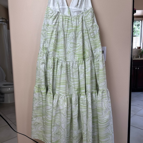 Charlie Holiday Green and White Ruffled Tiered Maxi Dress - Picture 7 of 8